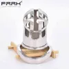 Cockrings FRRK Large Male Chastity Device Cock Cage Metal Bondage Belt Scrotum Groove Lock Penis Rings Fetish Lockable Sex Toys for Men 1124