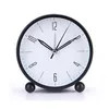 Desk & Table Clocks Creative Alarm Clock Silent Desktop Bedside Fashion Modern Round Metal Bedroom Small For Home Tabletop Decoration