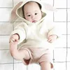 Babymantel Jungen und Mädchen Kaninchenohren Pullover Kinder reine Farbe Kinder Strickjacke 210515