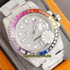 Etykiety biżuteria Zegarki RFF Najnowsze produkty 41mm 86409 116610 86349 Rainbow Diamonds Bezel 2836 Automatyczne mrożone Out Mens Watch 904L Steel Diamond Case Bransoletka