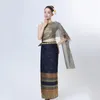 Traditional Thailand ethnic clothing Women classical dress Asian Thai costume Summer Water-Splashing Festival suit vintage oriental apparel