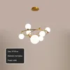 Nordic Led Pendant Lamp Gold Lustre Glass Ball Ceiling Hanging Chandelier Lighting Decor for Dining Room Bedroom Kitchen Island