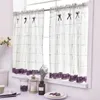 Plane lattice Curtains for the Kitchen Pastoral Flower Pattern Window Decoration Sheer Short Curtain Panel DL013&B 210712