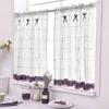 Cortinas de celosía planas para la cocina Patrón de flores pastorales Decoración de ventanas Panel de cortina corta transparente DL013B 210712