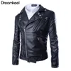 Herenbont Faux 2022 Spring Motorcyclist Pilootjas Black Leather Casual Full Short Mens Clothing Y Y