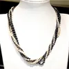 DIRECTE ING Dames Hangers Maxi Collares Hematite en Rice Pearl Handgemaakte Choker Ketting