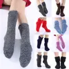 Women's Winter Socks Plus Velvet Thickened Warm Cotton Snow Socks Solid Color Tube Socks Bed Floor Sock Home Slipper
