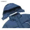 Corbona Mäns Jacka Vinterförtjockning Business Casual Fashion Högkvalitativ Parka Cotton Coat Zipper Hooded Man 211216