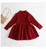 Girls Sweater Dress Baby Knitted Cotton Long Sleeve Sweet for Toddler Fall Clothes 0-4T E91002 210610