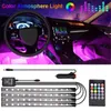 4 stks 48LEDS Auto RGB LED Neon Interieur Licht Lamp Strip Decoratieve Sfeer Licht Draadloze Telefoon App Control voor Android iOS