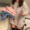 Odzież damska Bluzy Teen Street Harajuku Hip Hop Pastel Sweatshirt Dla Kobiet Drukowanie Luźne Hootie Hootie 211109