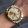 12 stylów mistrzowskie luksusowe męskie zegarki 40mm DD 228238 228239 228235 całe złoto prezydent bransoletka karbowany bezel mechaniczny ruch automatyczny sportowe zegarki na rękę