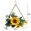 Artificial Sunflower Wreath Spring Summer For Front Door Home Wall Window Wedding Party Decor Garlands Farmhouse Decorative Flowers & Wreath