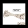 Yarn 7Mm Diameter White Beige 10 Meters Cotton Twisted Rope Rame Art Craft String Diy Handmade Thread Cord 5Ezgy Ufx6D