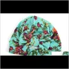 Casquettes Chapeaux Bébé Maternité Drop Livraison 2021 Vendre Born Floral Cap Enfants Fille Bowknot Doux Coton Bonnet Chapeau Tour De Tête Bébé Accessoires