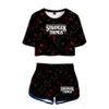 Kpop Stranger Things D Print Two Pieces sets Women Horror TV series Stranger Thing tracksuit Harajuku shorts Clothes X0428