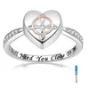 Miłość serce kremacja popiół pierścienie pamiątkowa urna pierścień prochy Keepsake biżuteria rozmiar 6-12 nadal potrzebuję cię blisko mnie