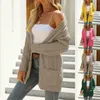 Sweter damski Cardigans jesień i zima Casual luźne długie rękaw Swetry z dzianiny Płaszcze Plus Solid Solid Color Odzież