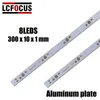 حبات الضوء 10pcs 8w 24w 300mmx10mmx1mm لوحة قاعدة الألومنيوم المستطيل لدعم LED 1W 3W 5W للحام في المصباح