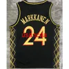 Все вышивка 24# Markkanen 2021 Новый сезон Black Basketball Jersey Настраивает мужские женщины молодежь Добавить любое число название XS-5XL 6xl Vest