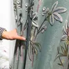 European Style Shading Embossed Embroidered Curtain Bedroom Living Room American High-end Atmospheric Embroidery 210913