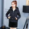 Kvinnorjackor Kvinnors kvinnor Autumn Winter Hooded 2022 Spring Fashion Ladies Slim Cotton Parka Black Red Pink dragkedja Kvinna