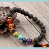 7 Chakra Stones Natuurlijke Essentiële oliën Zelfvertrouwen Holistische aromatherapie Lava Stone Mala Meditatie Juxao Charmarmbanden PIW50