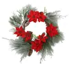 Decorative Flowers & Wreaths Christmas Artificial Wreath Front Door Holiday Home Hanging Decoration Frosted Winter Greens Plant For Co-worke