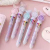 Penne a sfera 4PCS 10 colori Cute Animal Mermaid Pen Farfalla Roller Ricarica colorata Cancelleria Regalo Forniture per ufficio scuola