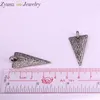 Pendentif Colliers 6pcs, couleur argent antique pavé clair CZ cristal pendentifs géométriques bijoux de mode chaîne en métal cadeau vintage pour femmes hommes