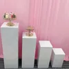 Party Decoration 4pieces Set Wedding Prop Iron Art Square Cake Stand Shelf Dessert Table Welcome Area Sign-in Artificial Flower Decor