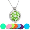 Stainless Steel Tree of Life Cross Snowflake pendant necklace Luminous Aromatherapy Necklace Perfume Oil Diffuser Essential Dispenser Locket necklaces women