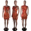 HAOYUAN Snake Print DrWomen Birthday Festival Clothes Vestidos Bodycon Short Mini Bandage Dresses Fashion Sexy Club Dress X0529