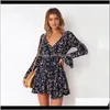 Vestidos casuais vestidos vestuário vestuário entrega 2021 boho sexy strapless praia verão sundresses vintage bohemian mini vestido robe floral