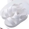 Female Sandals Summer Flat Bottom Sponge Cake With Thick Bottom PVC Non-slip Waterproof Beach Sandals Student Shoes 2021 New X0728