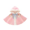 Lovely Toddler Girls Winter Faux Fur Clock Kids Emrboidery Jacka för Spädbarn Baby Kläder Kinesisk Fashion Outfit 210529