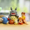 Śmieszne Totoro Zestaw Miniaturowy Wróżka Garden Domy Dekoracji Mini Craft Micro Kształtownik Dekoracje DIY Akcesoria 210811