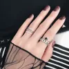 Sterling Silver Ring Fashionable Personality Pair Simple Big Diamond Index Finger Net Red Joint Gift Girl FJHZ