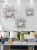 Moderno di lusso in ferro battuto fiori appesi 3D murale casa soggiorno adesivo da parete artigianato el club ornamento decorazione 210414