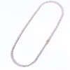 Choucong Brand Hip Hop Chains Luxury Jewelry 18k Rose Gold Fill 3MM 4MM 5MM Round Cut White Topaz CZ Diamond Tennies Chain Party W317o