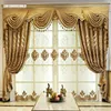 Europese Jacquard Chenille Shade Curtains voor Woon Dining Room Slaapkamer Villa Raam Gordijn Luxe Deur Gordijn Borduurwerk 210712