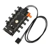 CPU Cooling Fan Hub SATA Controller Power Supply Spliter Adapter Computer PWM Function 10 port 12V 4 Pin 4PIN