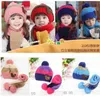 Tricoter Filles Chapeaux écharpe ensembles pour Garçons Bas Chapeau nouveau-né Cap Enfants Bonnet En Laine Enfant chapeau d'hiver Crochet snapback Seau Bonet 210413