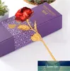 Yapay Uzun Kök Çiçek 24 K Altın Folyo Kaplama Gül Hediyeler Için Lover Düğün Noel Sevgililer Anneler Günü Ev Dekorasyon DFF1967 Fabrika Fiyat Uzman Tasarım
