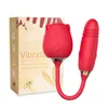 Rose Shape Zuigende vibrators Sterke schok likken Dubbele hoofden Dildo's Vibrator Vrouwelijke seksspeeltjes8240143