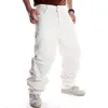 Męskie dżinsy 2022 Luźne mężczyzn dżinsowe szerokie nogi spodnie proste workowate harem streetwear hip hop marka biała deskorolka rozmiar 30 - 46