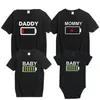 Batteri kreativ t-shirt ser familj matchande kläder mor dotter outfits far baby t shirt romer kortärmad 210417