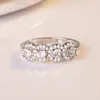 Trouwringen Maat 4-12 Drop Verkoop Hoge Kwaliteit Luxe Sieraden 925 Sterling Zilver Ronde Pave 5A CZ Eternity Dames Ring