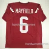 Baker personalizado Mayfield Red College Stitched Football Jersey Adicione qualquer n￺mero de nome