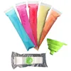 Tek Kullanımlık Buz Araçları Popsicle Kalıp Torbaları, BPA Ücretsiz, Dondurucu Borular Yoğurt Çubukları, Suyu, Meyve Smoothies, 100 adet / Paket İçeriydi Huni 8.6 * 2.3, 11 * 2.2